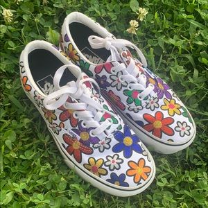 Vans low top platform glitter daisy